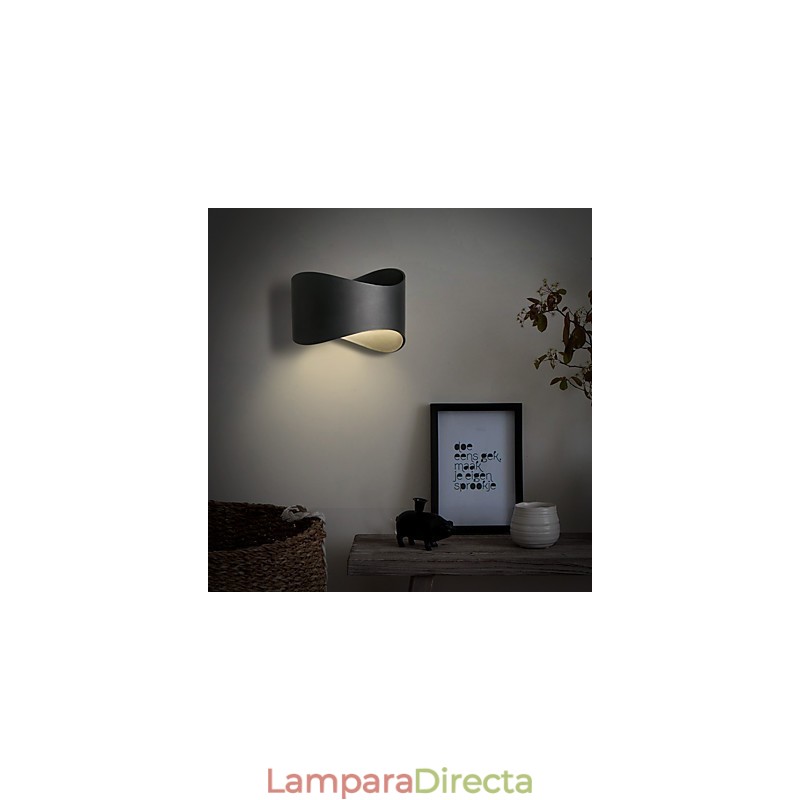 Aplique de pared con luz ambiental de estilo mini con acabado de óxido negro contemporáneo moderno
