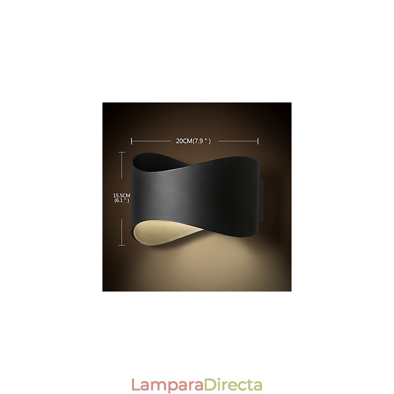 Aplique de pared con luz ambiental de estilo mini con acabado de óxido negro contemporáneo moderno
