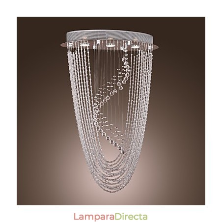 Lámpara de araña moderna contemporánea de cristal cromado con montaje empotrado Lámpara de araña moderna contemporánea de cristal cromado con montaje empotrado