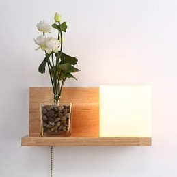 Apliques de pared de madera estilo Max Country con interruptor