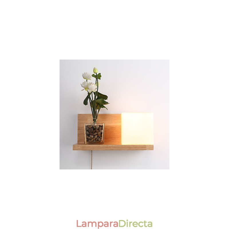 Apliques de pared de madera estilo Max Country con interruptor
