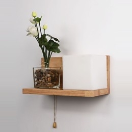 Apliques de pared de madera estilo Max Country con interruptor