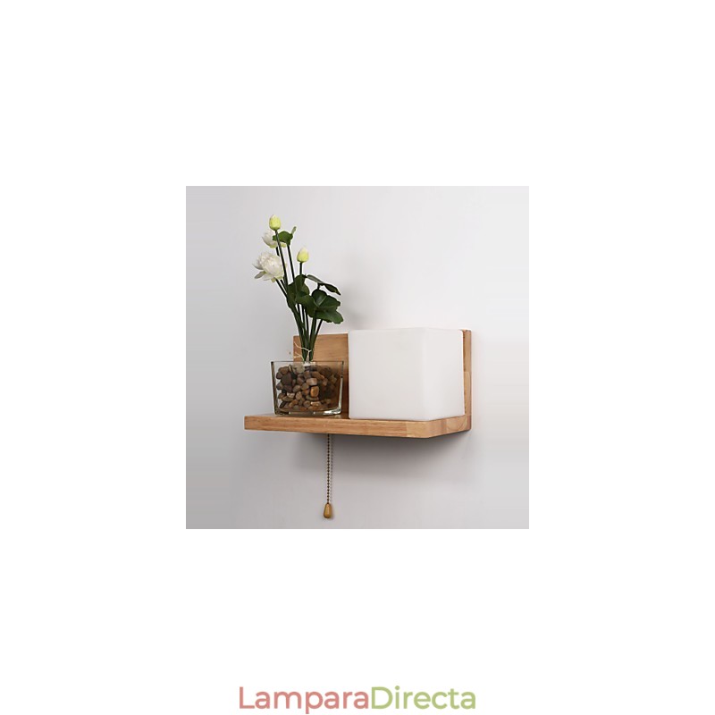 Apliques de pared de madera estilo Max Country con interruptor