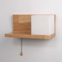 Apliques de pared de madera estilo Max Country con interruptor