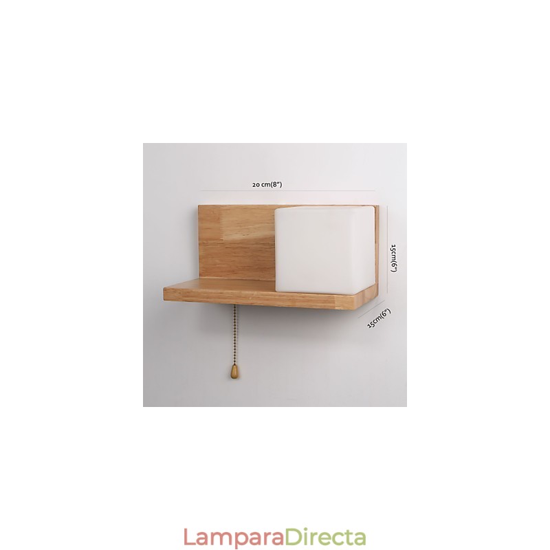 Apliques de pared de madera estilo Max Country con interruptor