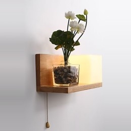 Apliques de pared de madera estilo Max Country con interruptor