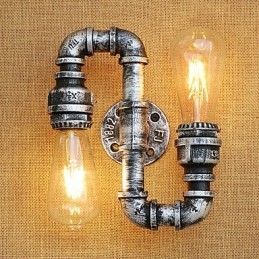 Aplique de pared con luz ambiental de brazo oscilante con pintura retro campestre