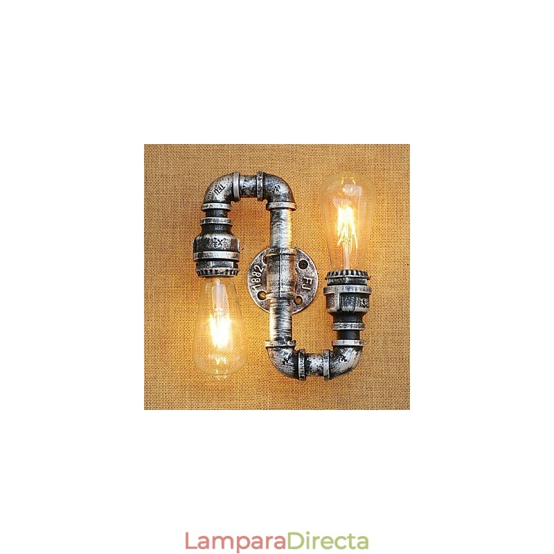 Aplique de pared con luz ambiental de brazo oscilante con pintura retro campestre
