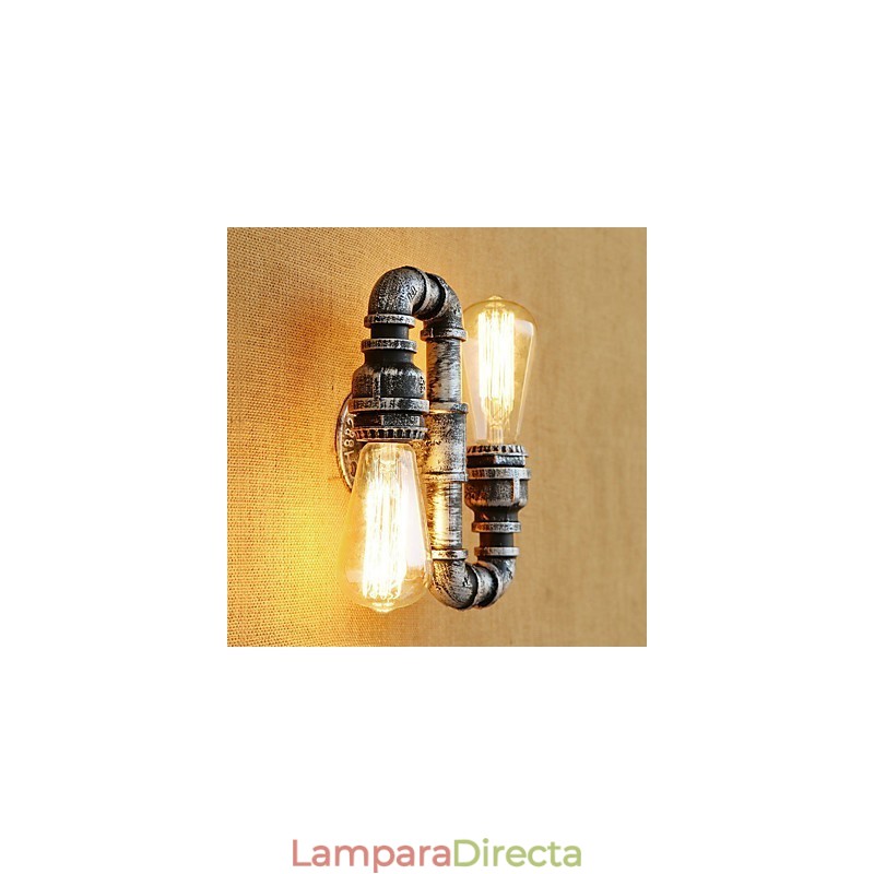 Aplique de pared con luz ambiental de brazo oscilante con pintura retro campestre