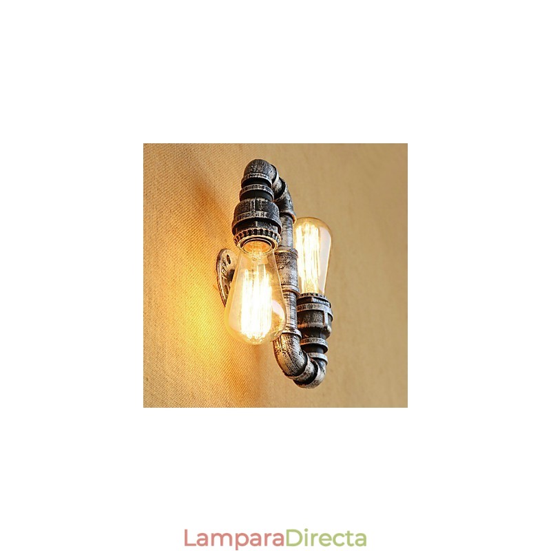 Aplique de pared con luz ambiental de brazo oscilante con pintura retro campestre