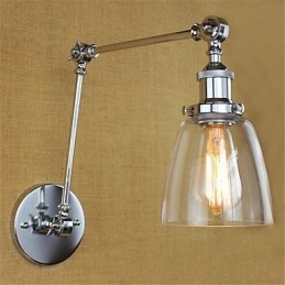 Brazo rústico estilo cabaña estilo retro galvanizado con altura y ángulo ajustables, protección para los ojos.