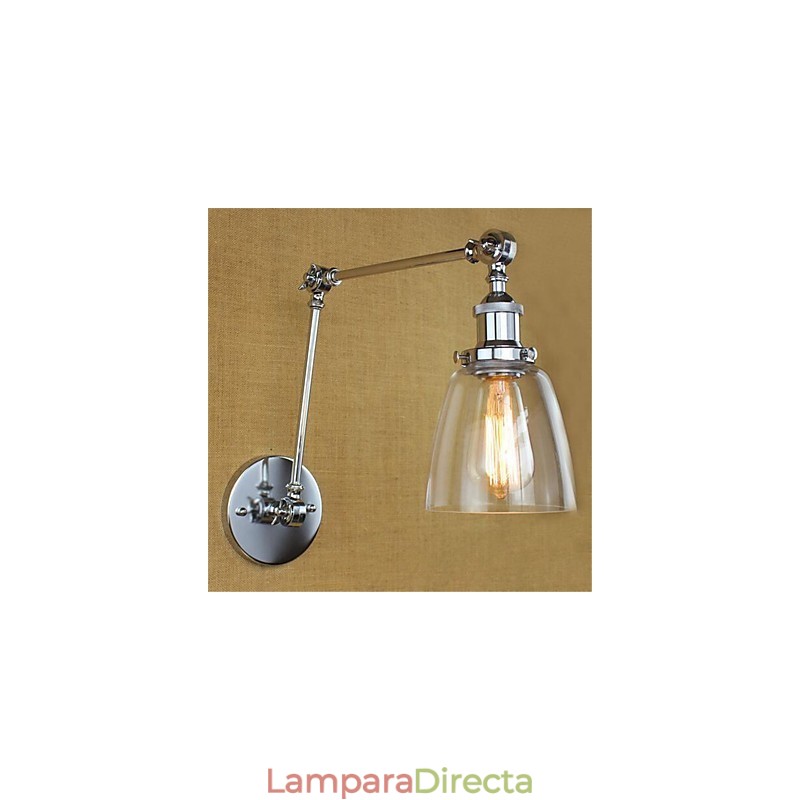 Brazo rústico estilo cabaña estilo retro galvanizado con altura y ángulo ajustables, protección para los ojos.