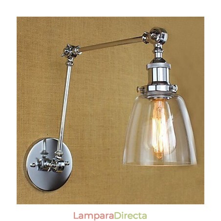 Brazo rústico estilo cabaña estilo retro galvanizado con altura y ángulo ajustables, protección para los ojos. Brazo rústico estilo cabaña estilo retro galvanizado con altura y ángulo ajustables, protección para los ojos.