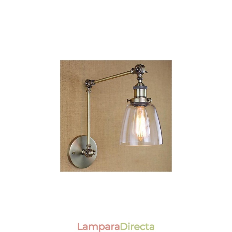 Brazo rústico estilo cabaña estilo retro galvanizado con altura y ángulo ajustables, protección para los ojos.