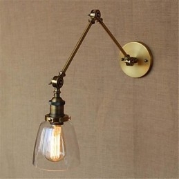 Brazo rústico estilo cabaña estilo retro galvanizado con altura y ángulo ajustables, protección para los ojos.