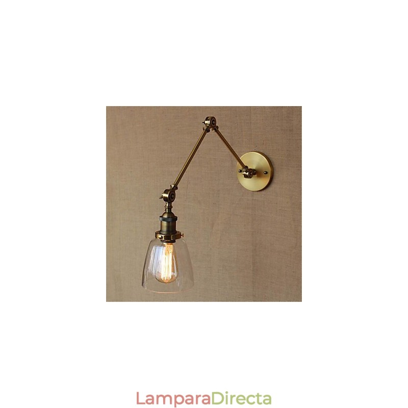 Brazo rústico estilo cabaña estilo retro galvanizado con altura y ángulo ajustables, protección para los ojos.
