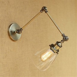 Brazo rústico estilo cabaña estilo retro galvanizado con altura y ángulo ajustables, protección para los ojos.