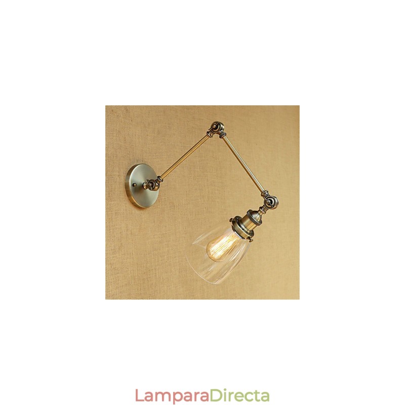 Brazo rústico estilo cabaña estilo retro galvanizado con altura y ángulo ajustables, protección para los ojos.