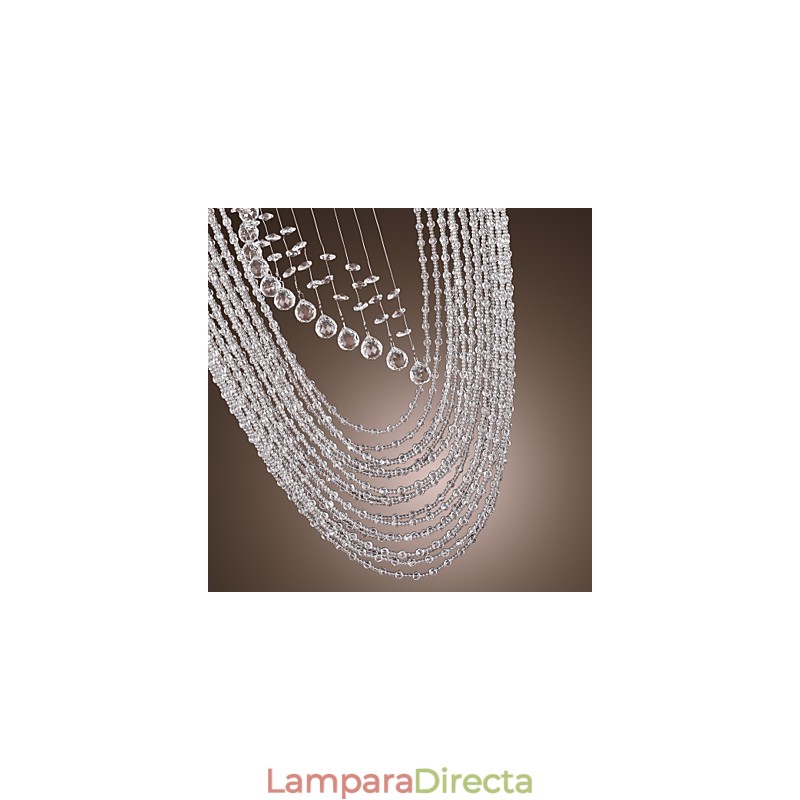 Lámpara de araña moderna contemporánea de cristal cromado con montaje empotrado