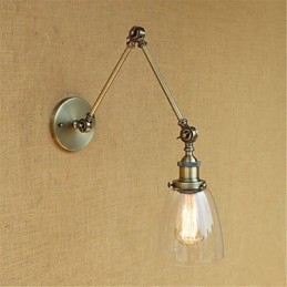 Brazo rústico estilo cabaña estilo retro galvanizado con altura y ángulo ajustables, protección para los ojos.