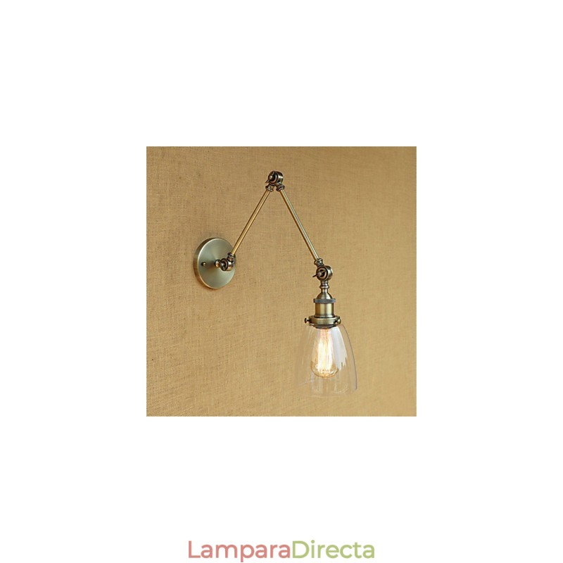 Brazo rústico estilo cabaña estilo retro galvanizado con altura y ángulo ajustables, protección para los ojos.
