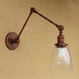 Brazo rústico estilo cabaña estilo retro galvanizado con altura y ángulo ajustables, protección para los ojos.
