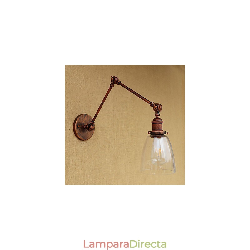 Brazo rústico estilo cabaña estilo retro galvanizado con altura y ángulo ajustables, protección para los ojos.