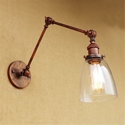 Brazo rústico estilo cabaña estilo retro galvanizado con altura y ángulo ajustables, protección para los ojos.
