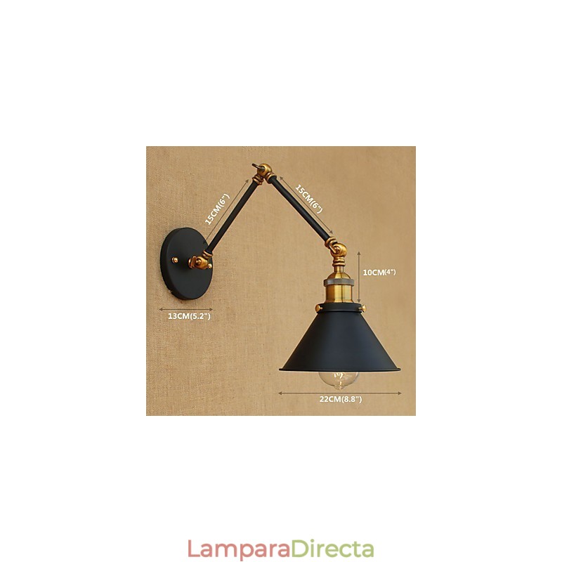 Aplique de pared de latón vintage industrial, lámpara de pared, iluminación para el hogar, decoración de interiores, aplique de pared