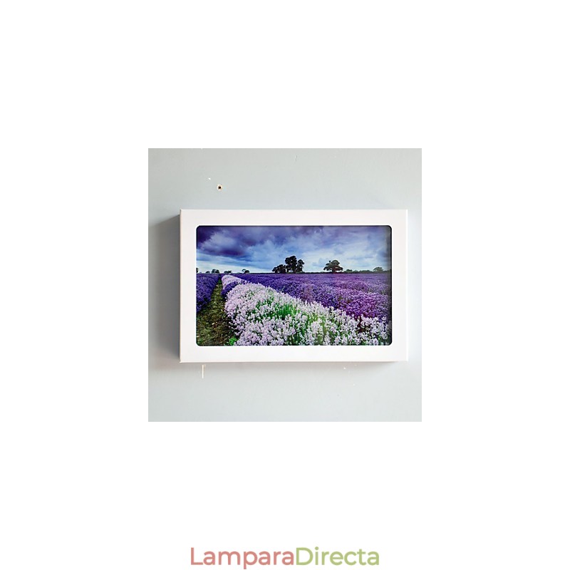 Pintura contemporánea moderna integrada para apliques de pared con luz ambiental.