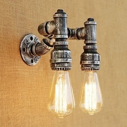 Aplique de pared con luz ambiental de brazo oscilante con pintura retro campestre