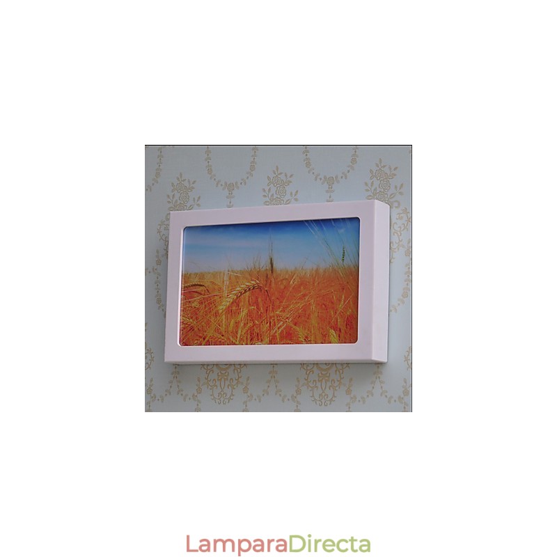 Pintura contemporánea moderna integrada para apliques de pared con luz ambiental.