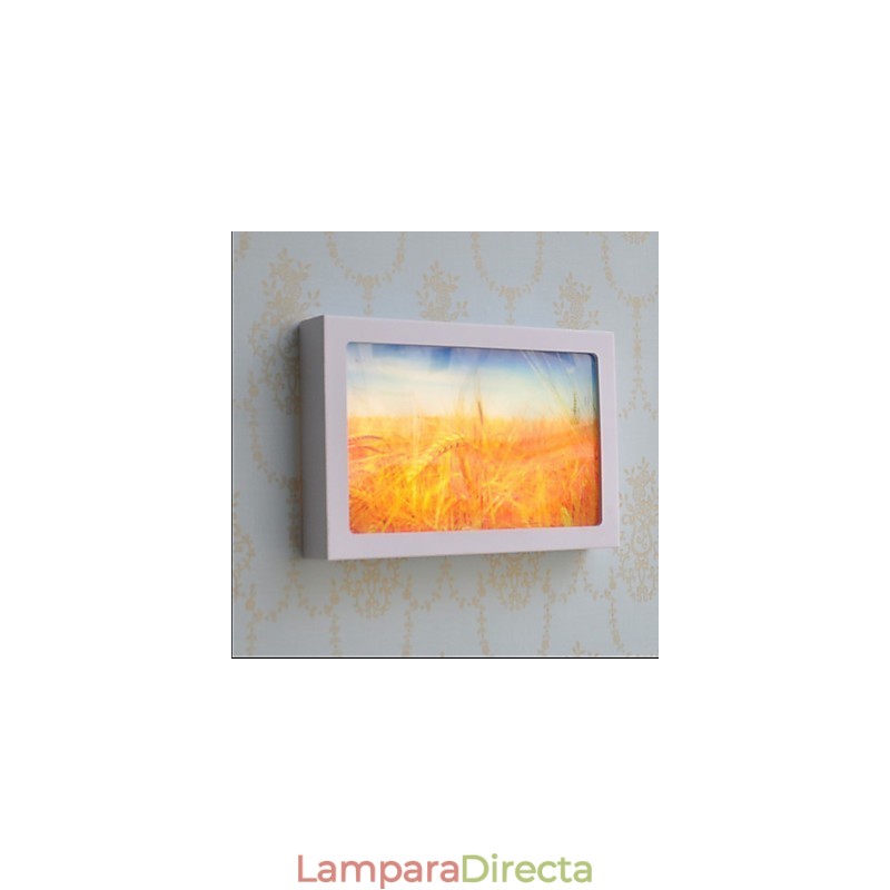 Pintura contemporánea moderna integrada para apliques de pared con luz ambiental.