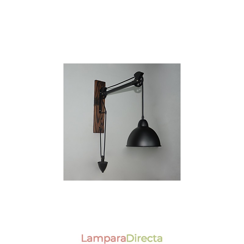 Lámpara de pared de estilo rústico americano retro creativa Lámpara de pared de polea de madera