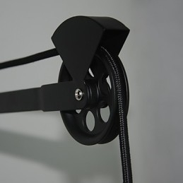 Lámpara de pared de estilo rústico americano retro creativa Lámpara de pared de polea de madera