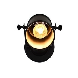 Lámpara de pared de acero pintado, estilo café americano negro, estilo retro, con sable de luz.