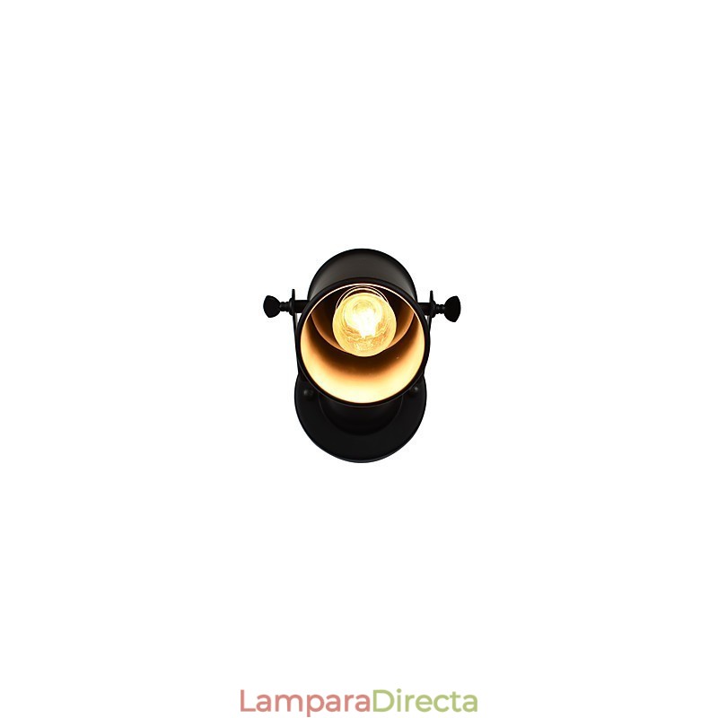 Lámpara de pared de acero pintado, estilo café americano negro, estilo retro, con sable de luz.