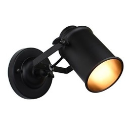 Lámpara de pared de acero pintado, estilo café americano negro, estilo retro, con sable de luz.