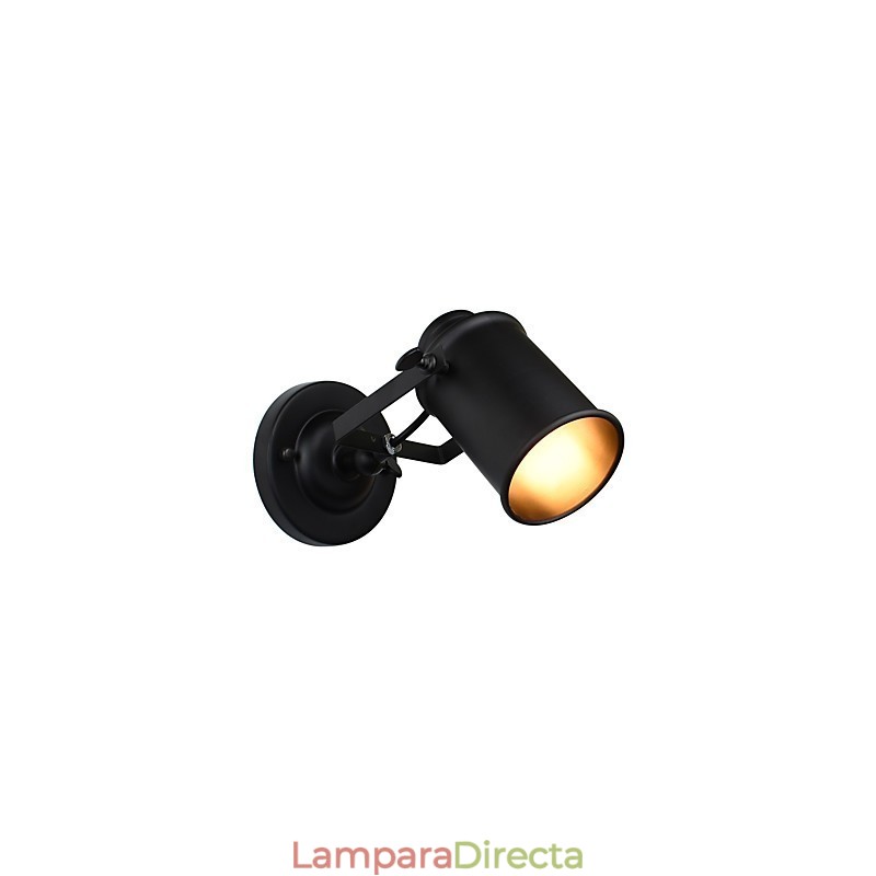Lámpara de pared de acero pintado, estilo café americano negro, estilo retro, con sable de luz.