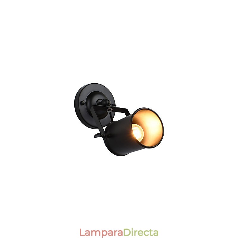 Lámpara de pared de acero pintado, estilo café americano negro, estilo retro, con sable de luz.