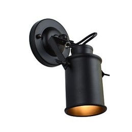 Lámpara de pared de acero pintado, estilo café americano negro, estilo retro, con sable de luz.