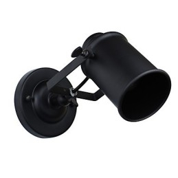 Lámpara de pared de acero pintado, estilo café americano negro, estilo retro, con sable de luz.