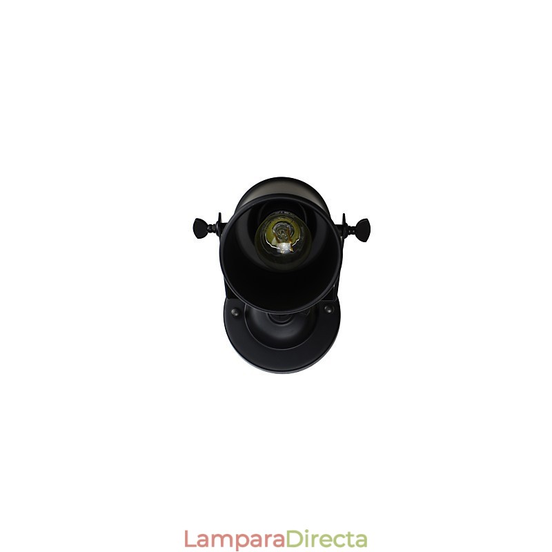 Lámpara de pared de acero pintado, estilo café americano negro, estilo retro, con sable de luz.
