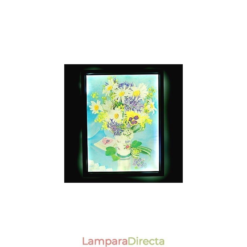 Pintura contemporánea moderna integrada para apliques de pared con luz ambiental.