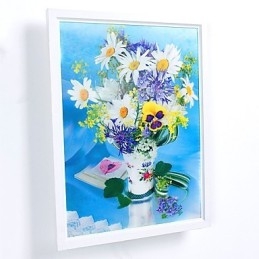 Pintura contemporánea moderna integrada para apliques de pared con luz ambiental.