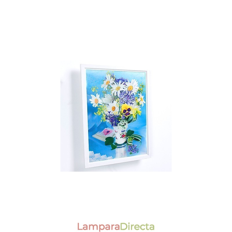 Pintura contemporánea moderna integrada para apliques de pared con luz ambiental.