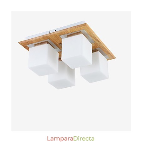 Lámpara empotrada estilo mini moderna contemporánea de madera y bambú