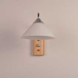 Lámpara de pared sencilla, lámpara de noche, lámpara de escritorio con pantalla de vidrio y madera maciza para dormitorio, tocador, sala de estar, habitación de bebé, dormitorio universitario, mesa de centro, librería