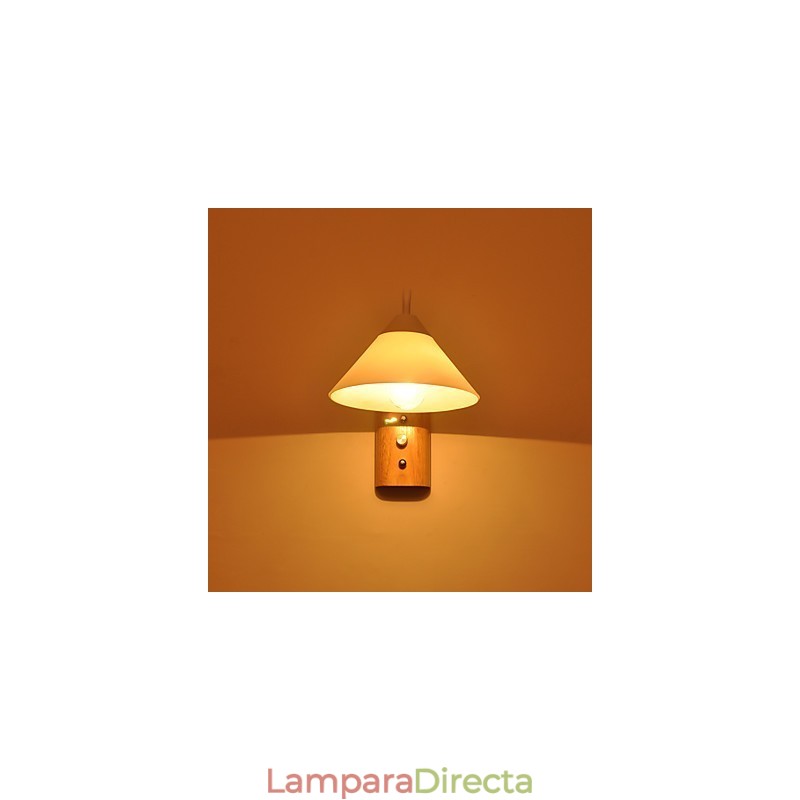 Lámpara de pared sencilla, lámpara de noche, lámpara de escritorio con pantalla de vidrio y madera maciza para dormitorio, tocador, sala de estar, habitación de bebé, dormitorio universitario, mesa de centro, librería