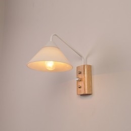 Lámpara de pared sencilla, lámpara de noche, lámpara de escritorio con pantalla de vidrio y madera maciza para dormitorio, tocador, sala de estar, habitación de bebé, dormitorio universitario, mesa de centro, librería